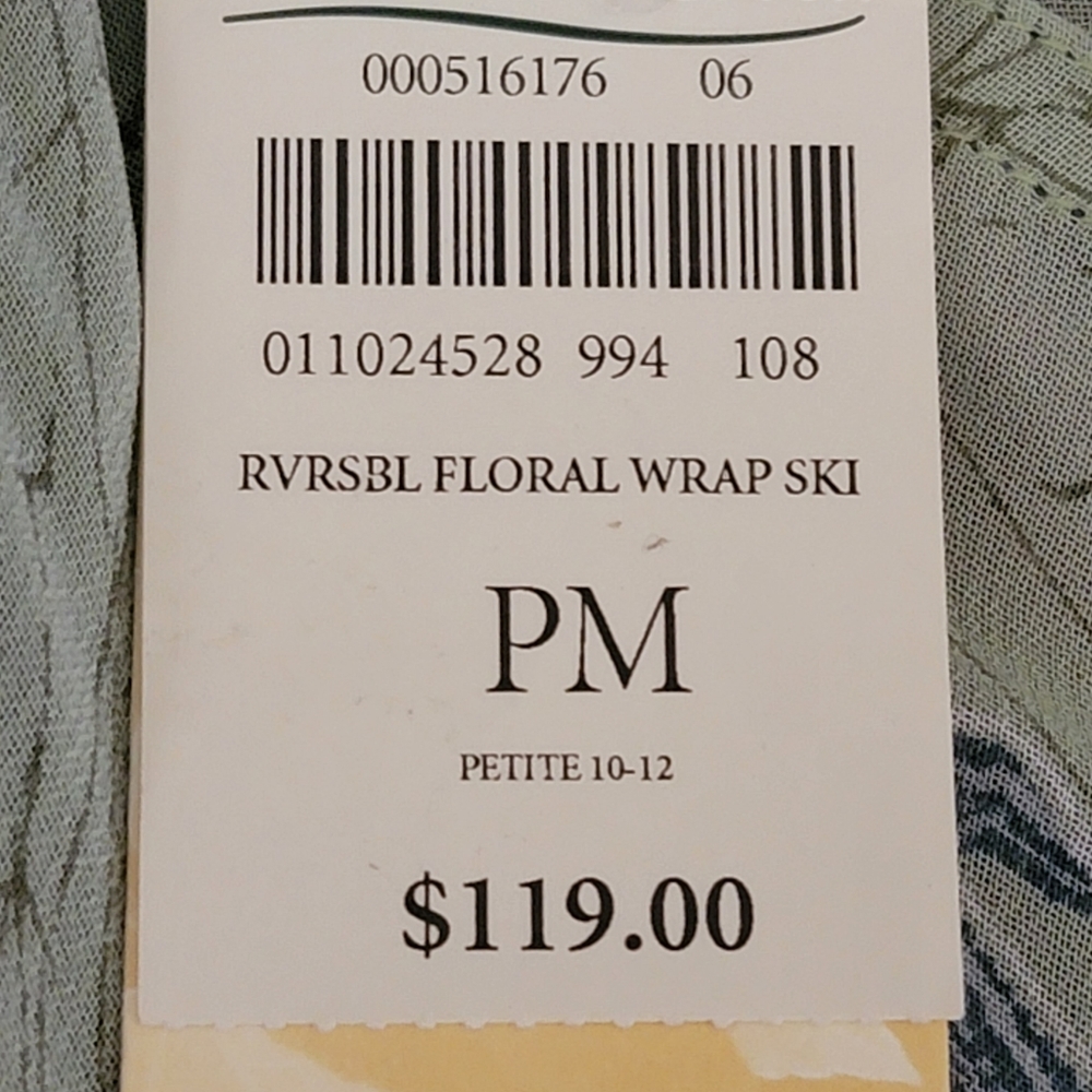 Coldwater Creek faux wrap floral reversible midi skirt floral size medium petite - Picture 9 of 9